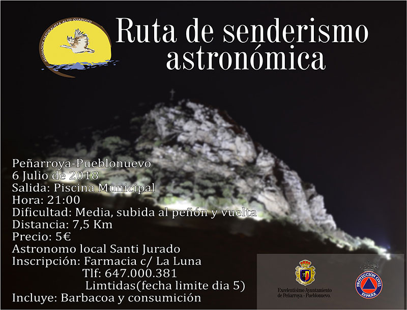 Ruta senderista nocturna organizada