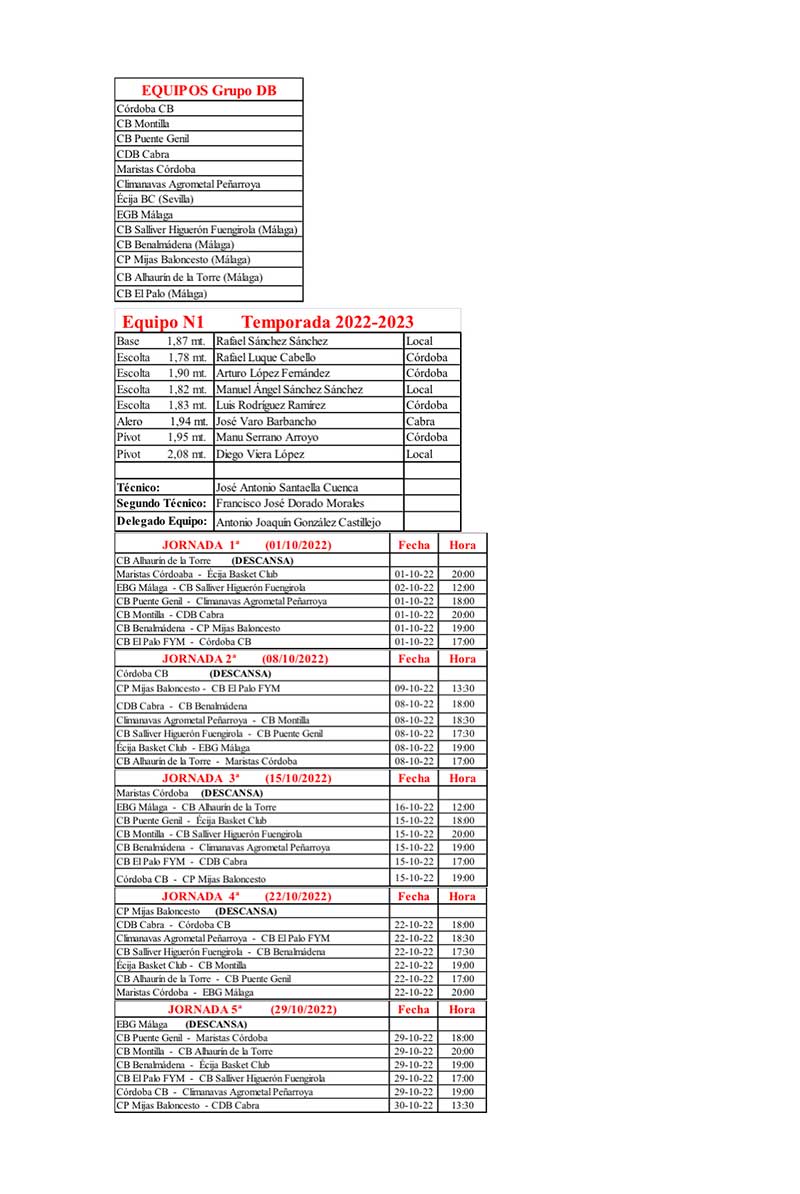 Baloncesto 1 Nacional N1 Ms