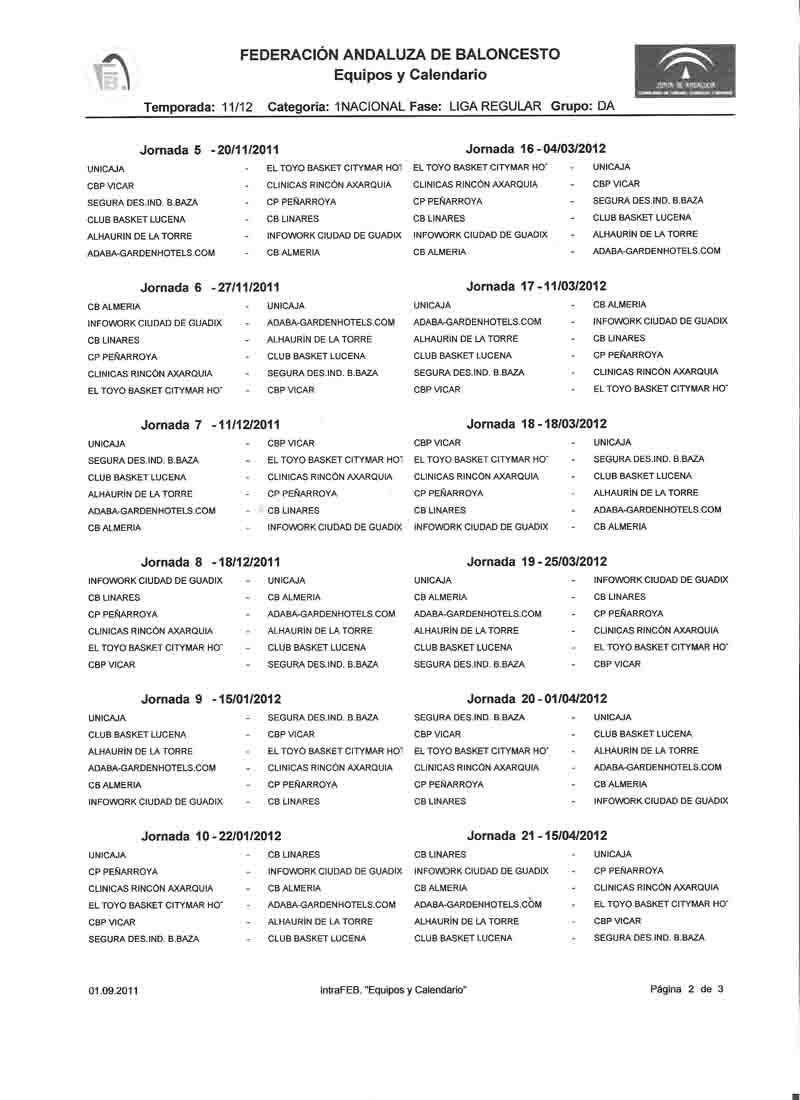 24 equipos en dos grupos de 12