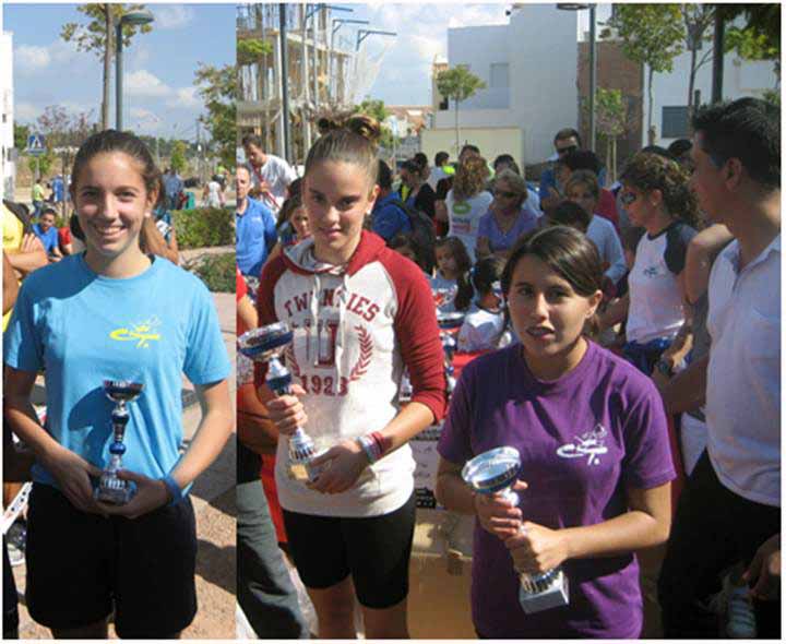 Nerea, ngela y Ana. Podium en San R. Albaida