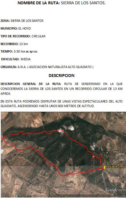 II Ruta de Senderismo Sierra de los Santos