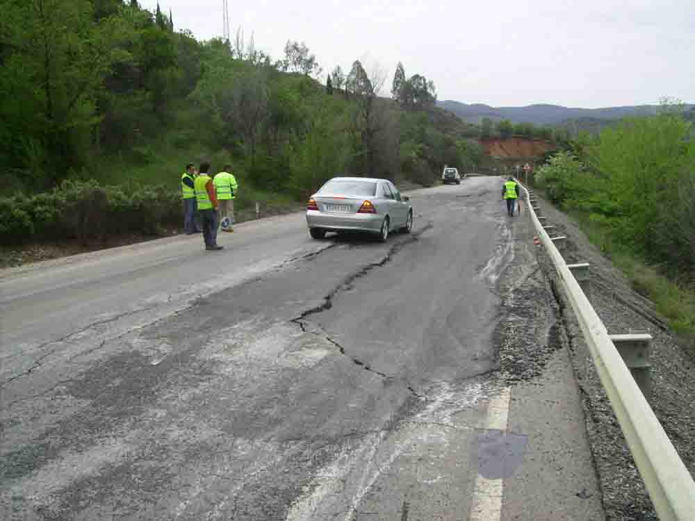 Hundimiento provocado por las lluvias