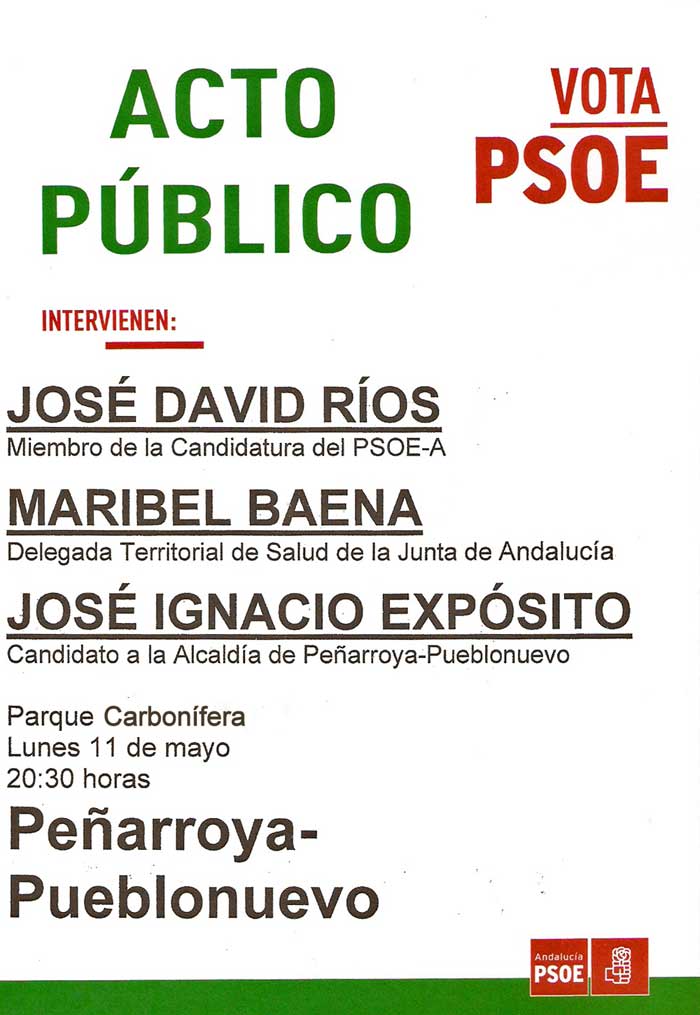 Acto pblico del PSOE de Pearroya-Pueblonuevo