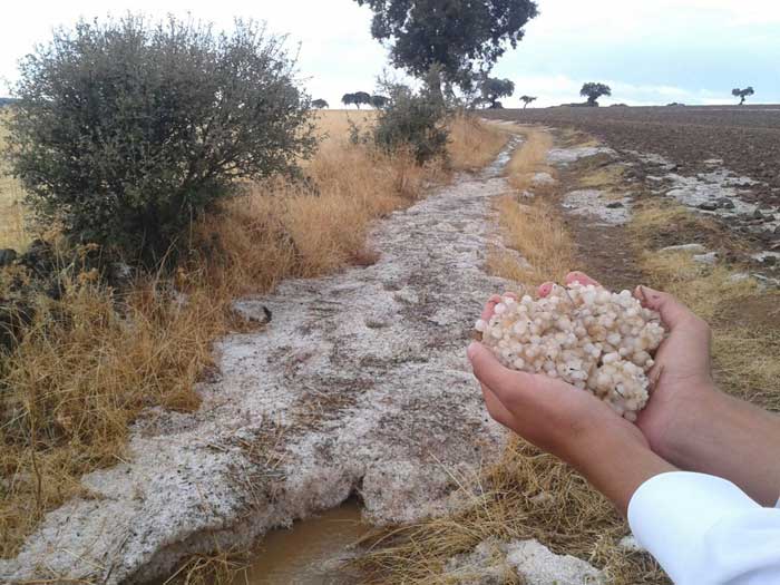 Granizada en el cerro de la Calaveruela 