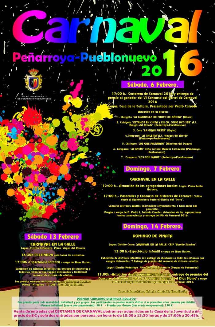 Carnaval 2016 en Pearroya Pueblonuevo