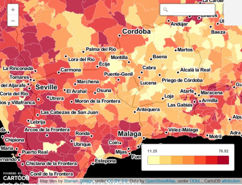 Una decena de municipios de Crdoba superan el 30% de tasa de paro