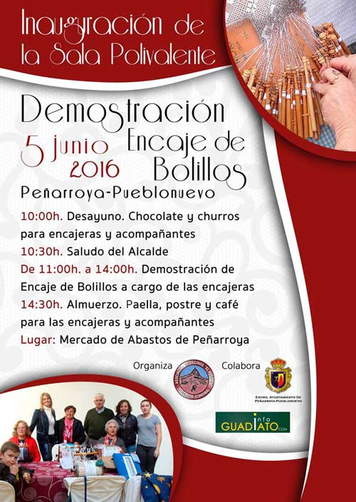 Demostracin de encaje de bolillos en Pearroya