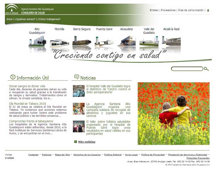 Web de la Agencia Sanitaria Alto Guadalquivir 