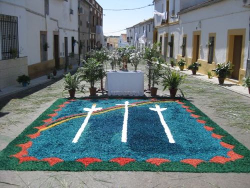 Embellecimiento de las calles por donde trascurre la procesin religiosa 