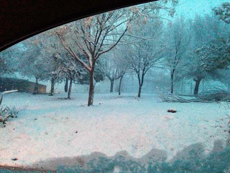 La nieve hace acto de presencia en el Guadiato