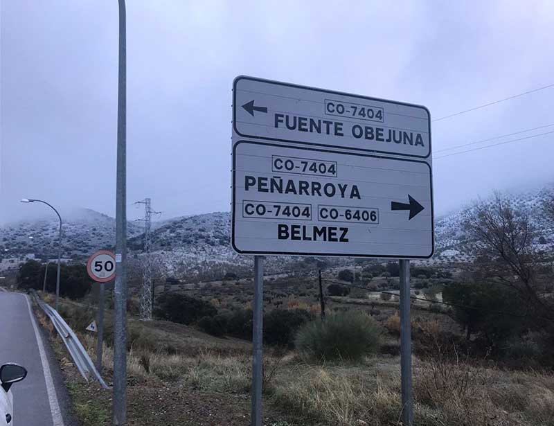 La nieve hace acto de presencia en el Guadiato