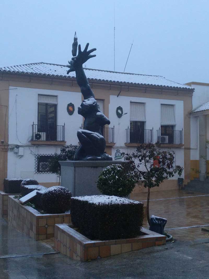 La nieve hace acto de presencia en el Guadiato