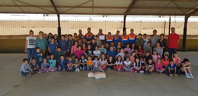 Simulacro de evacuacin en el CEIP Biling san Jos de Calasanz