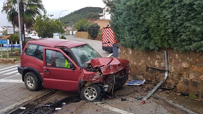 Accidente en la travesa de la N-432 en Villaharta