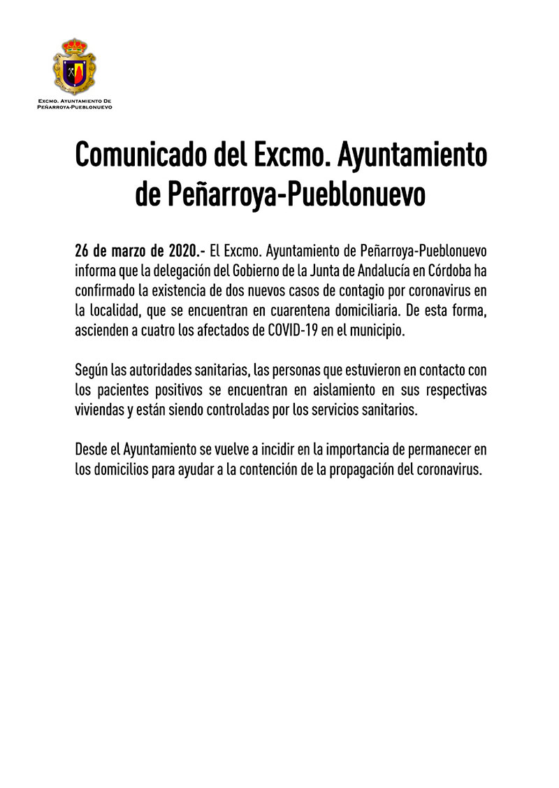 Comunicado del Excmo. Ayuntamiento