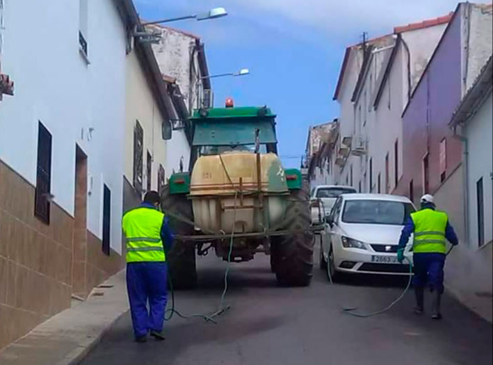 Desinfeccin de las calles de Belmez