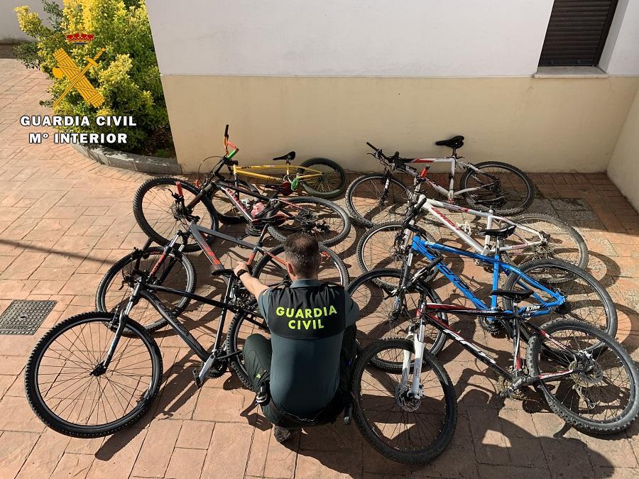 Las bicicletas recuperadas por la Guardia civil