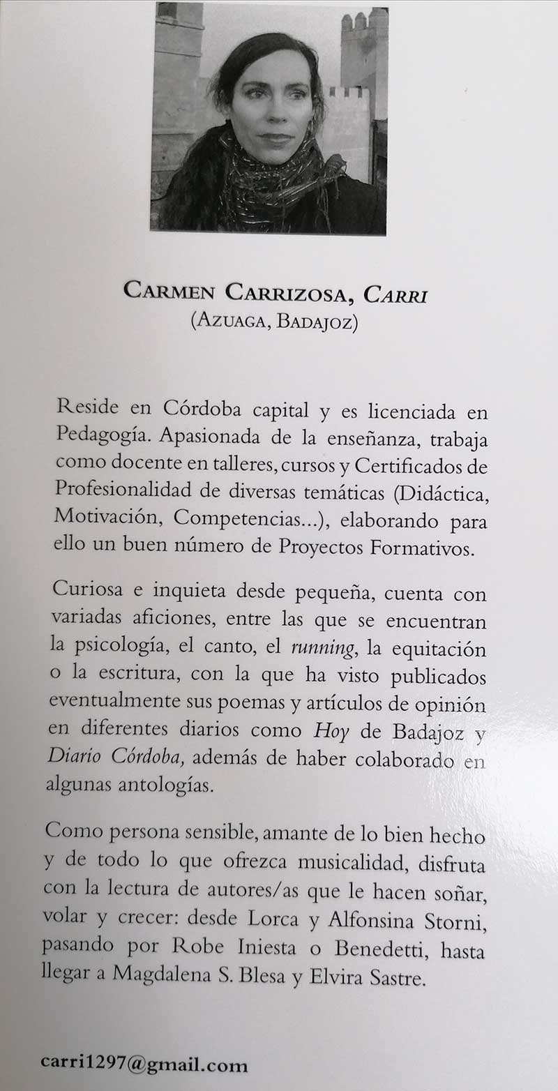 La azuaguea Carri presenta su primer libro de poesas