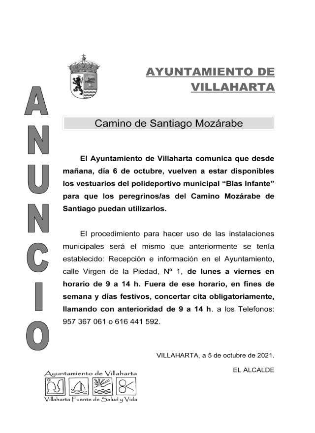 Vestuarios del polideportivo para peregrinos