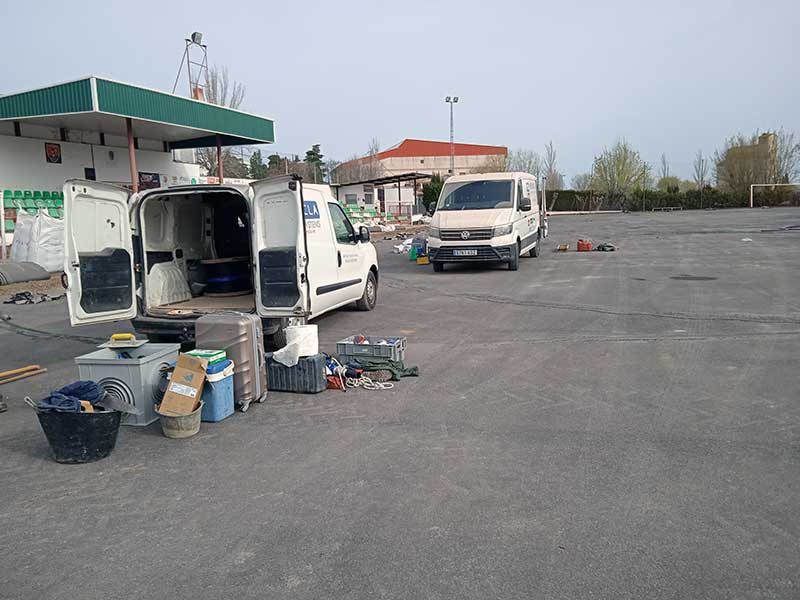 Obras de mejora del campo de ftbol