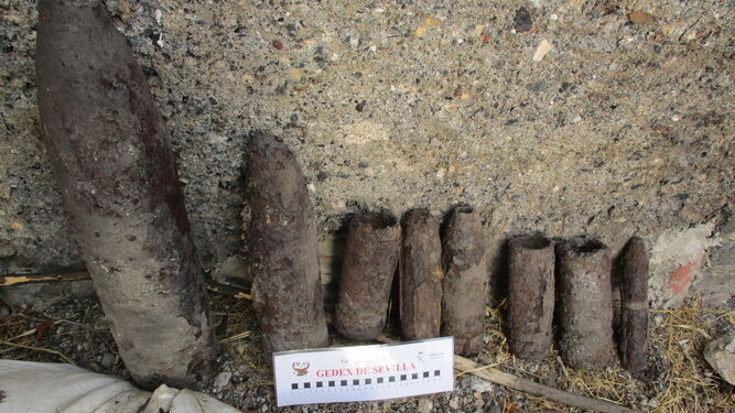 Proyectiles de la Guerra Civil encontrados en Pearroya-Pueblonuevo