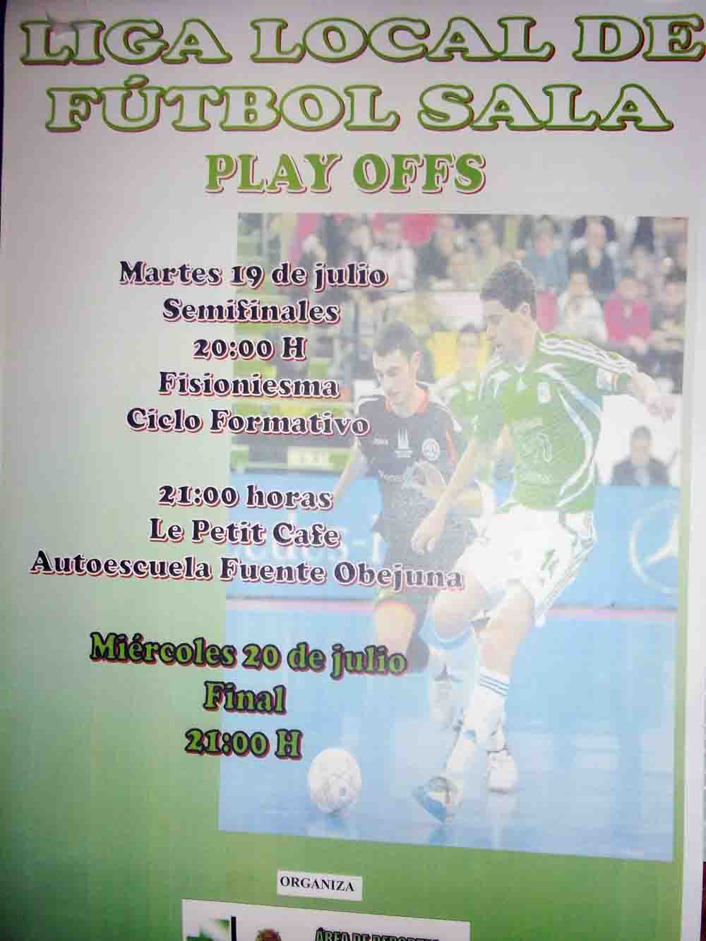 Cartel de la Liga local de Ftbol Sala en Fuente Obejuna