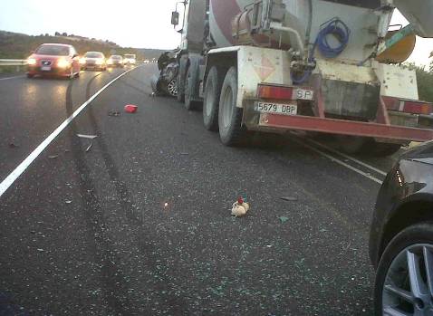 Vehculos siniestrados ayer en la N-432, a la altura de Cerro Muriano