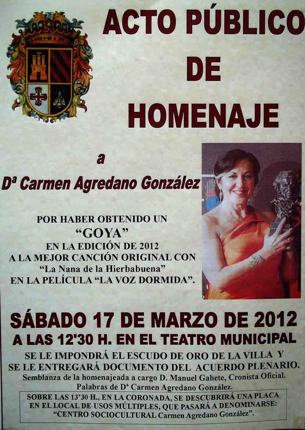 Homenaje a Carmen Agredano