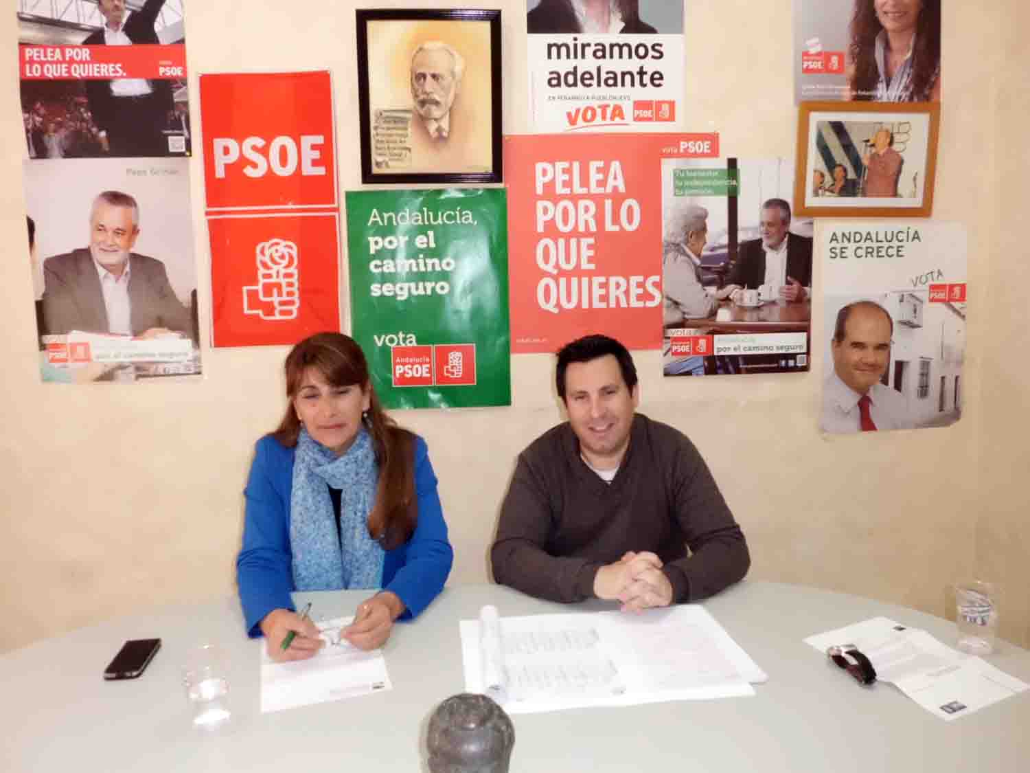 Rueda de prensa del PSOE en Pearroya