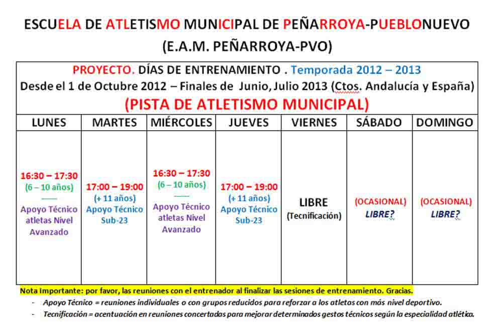 Escuela Deportiva de Atletismo Municipal 