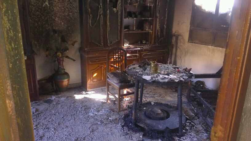 Casa incendiada en Villaviciosa