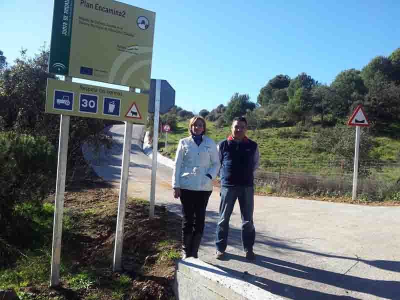 Visitando las mejoras del Camino de San Calixto.