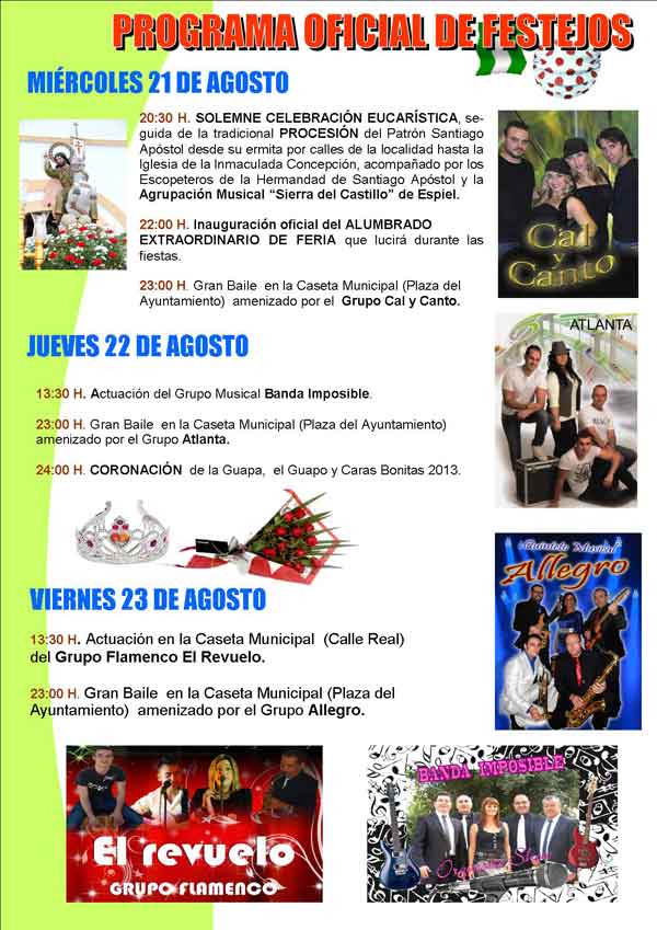 Programa de feria de Villanueva del Rey