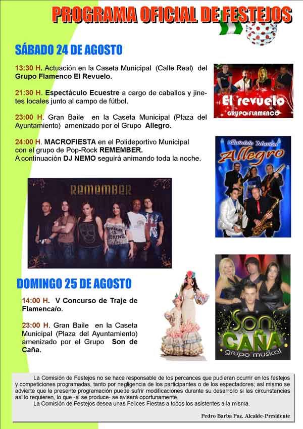 Programa de feria de Villanueva del Rey