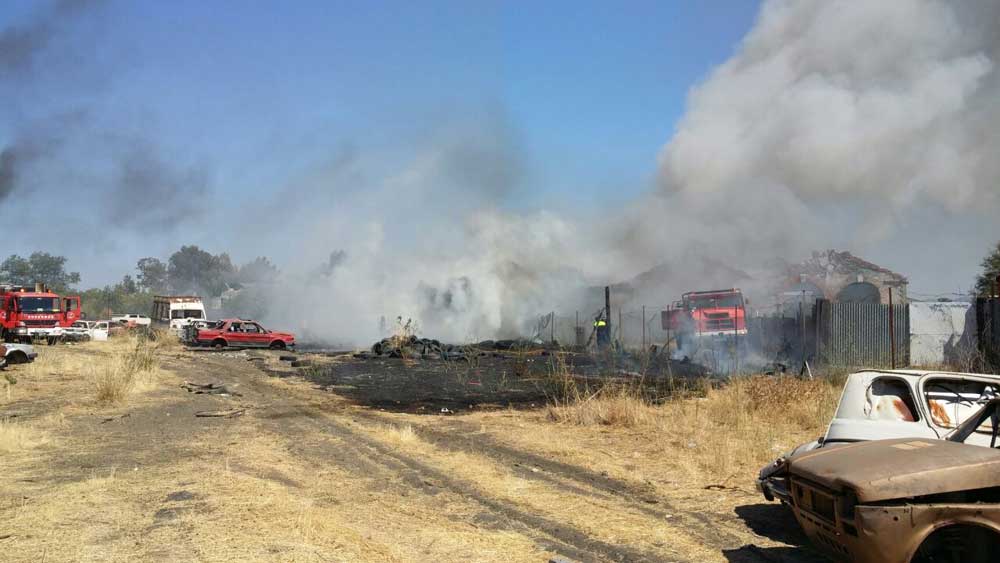 Incendio en la barriada de la estacin 