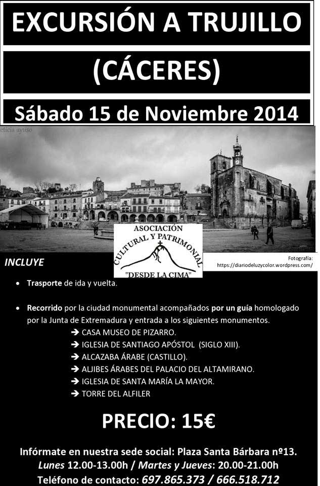 Excursin a Trujillo el 15 de noviembre